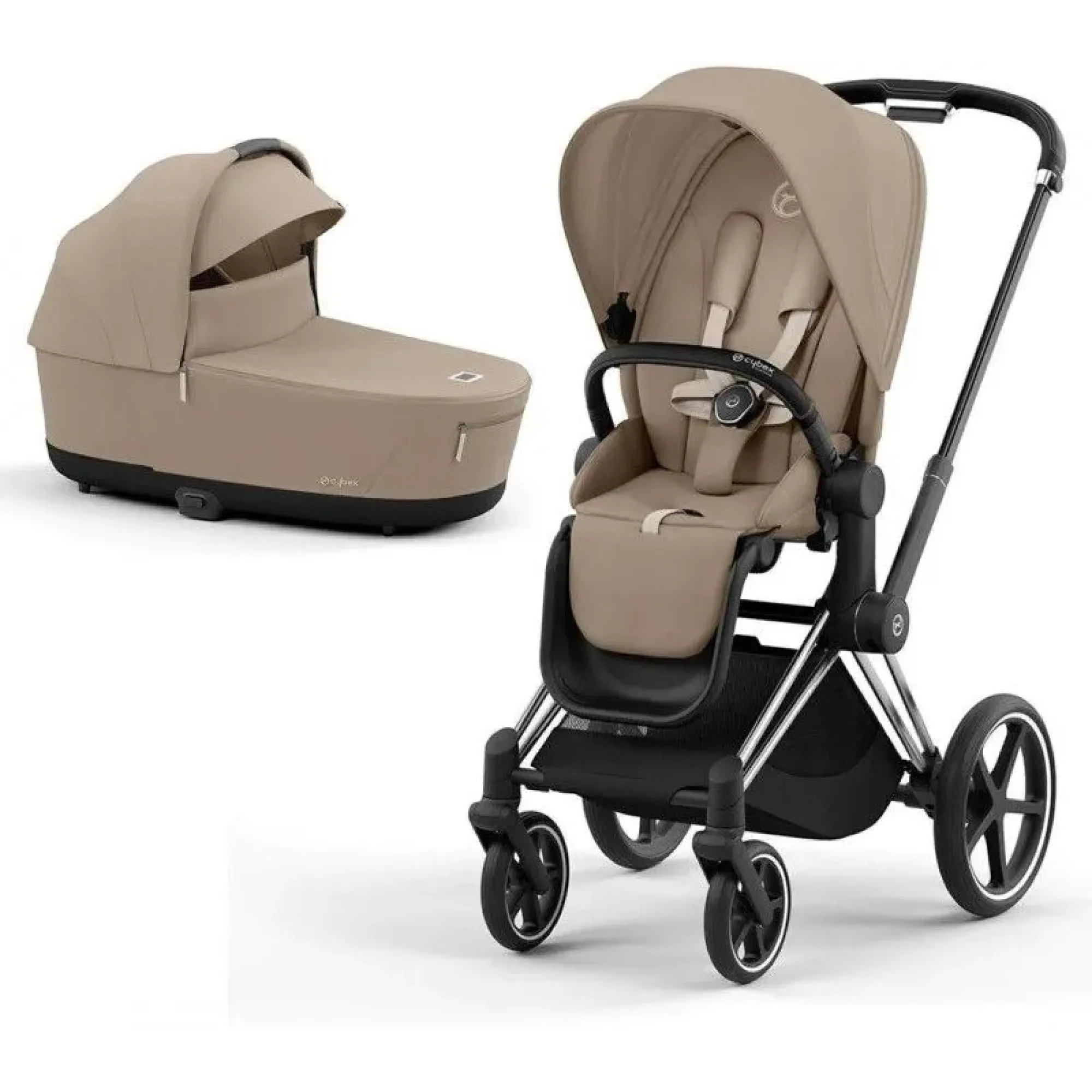 Коляска 2в1 Cybex Priam 4.0 Cozy Beige на шасі Chrome Black