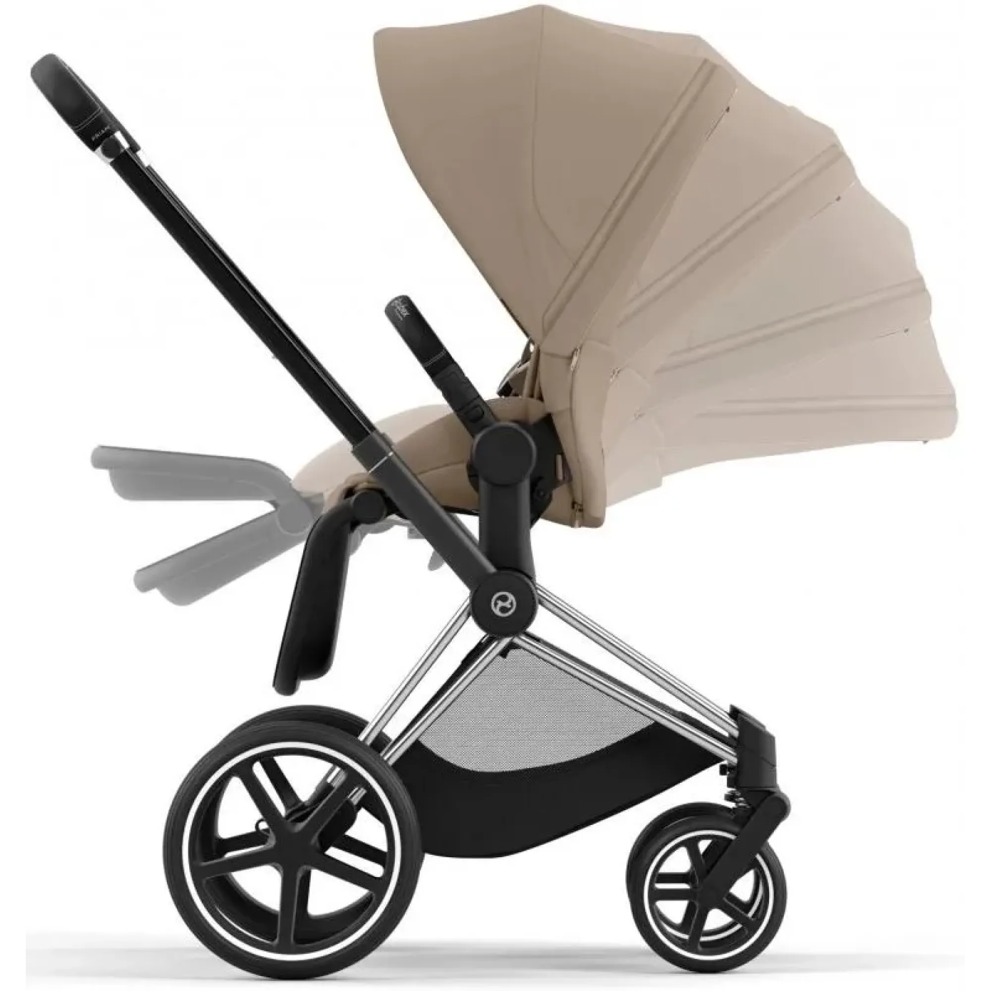 Коляска 2в1 Cybex Priam 4.0 Cozy Beige на шасі Chrome Black