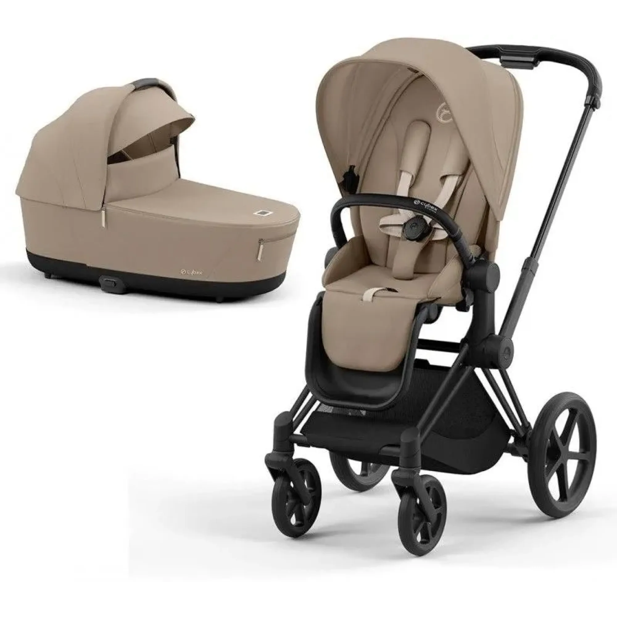 Коляска 2в1 Cybex Priam 4.0 Cozy Beige на шасі Matt Black