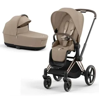 Коляска 2в1 Cybex Priam 4.0 Cozy Beige на шасі Rosegold