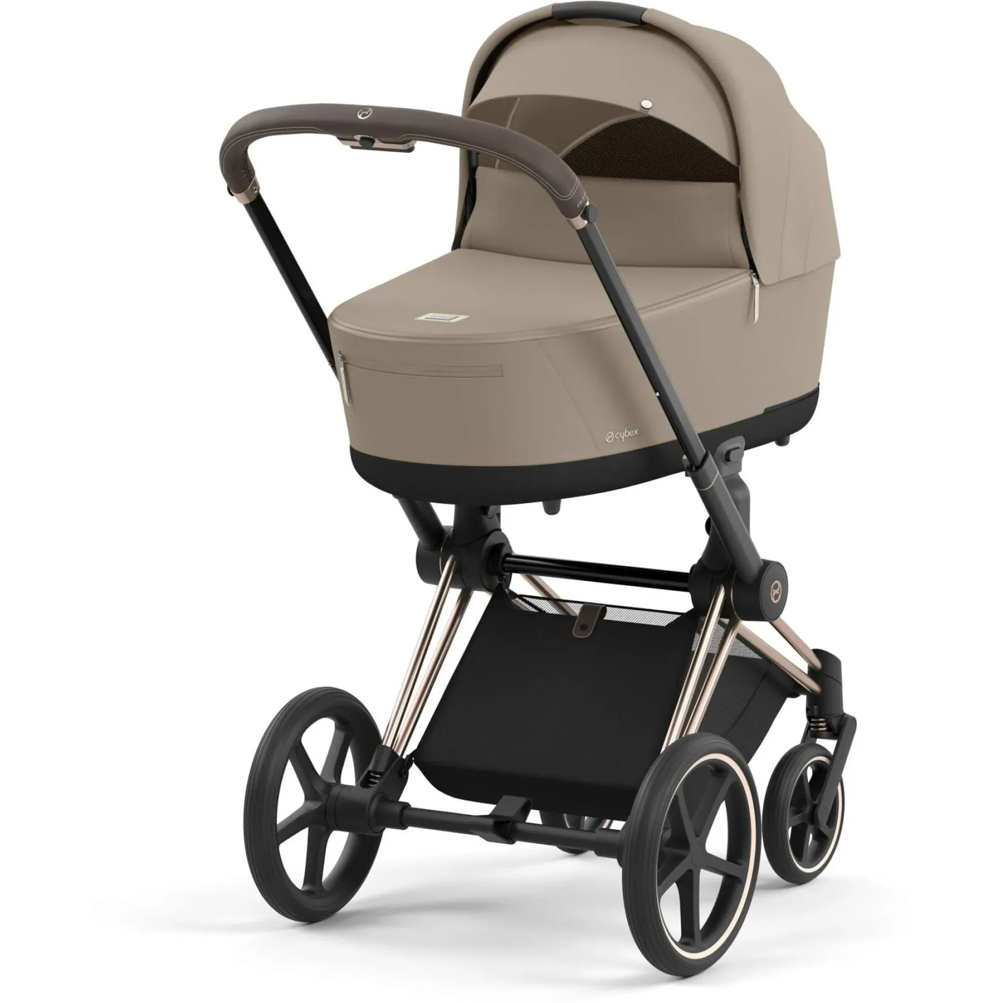 Коляска 2в1 Cybex Priam 4.0 Cozy Beige на шасі Rosegold