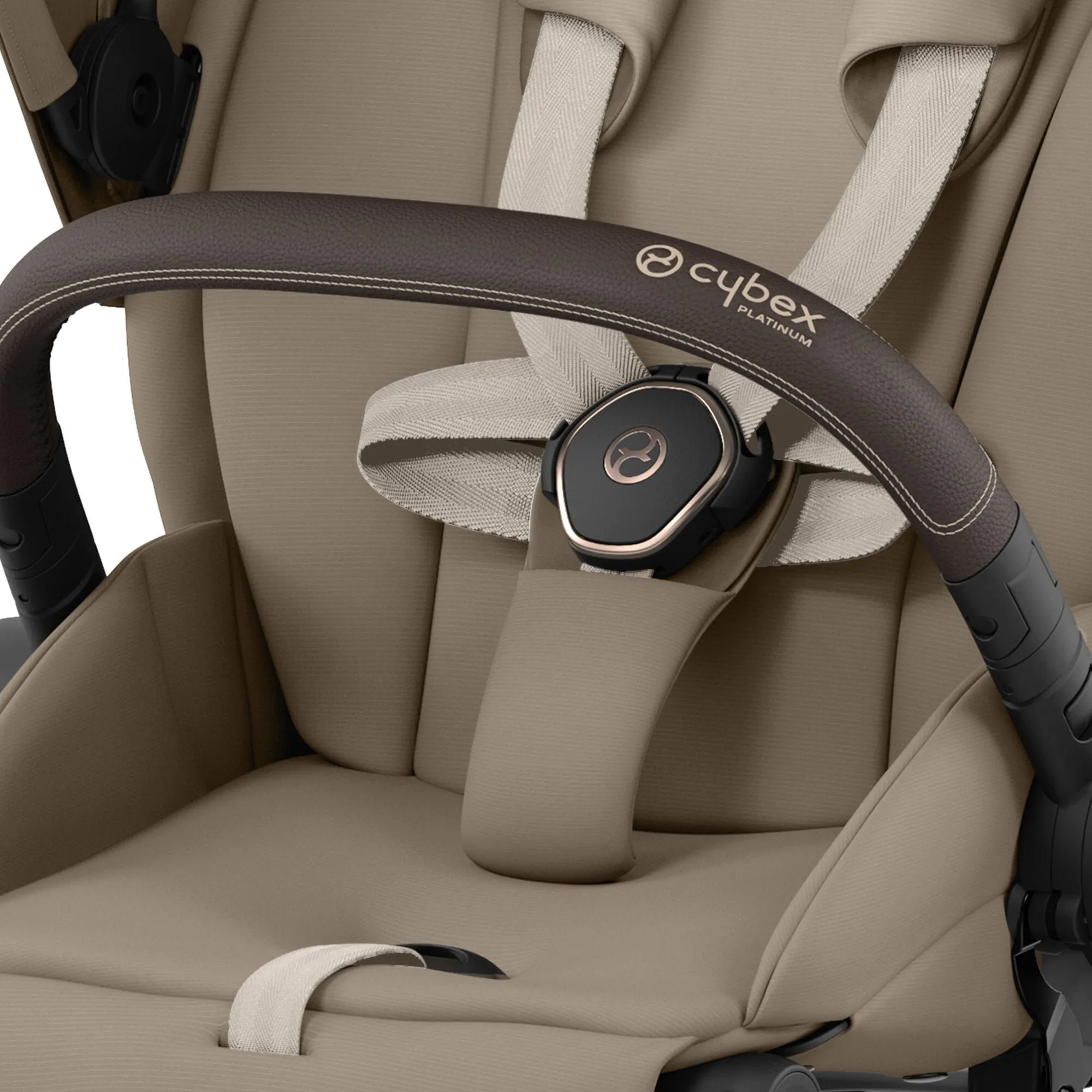 Коляска 2в1 Cybex Priam 4.0 Cozy Beige на шасі Rosegold