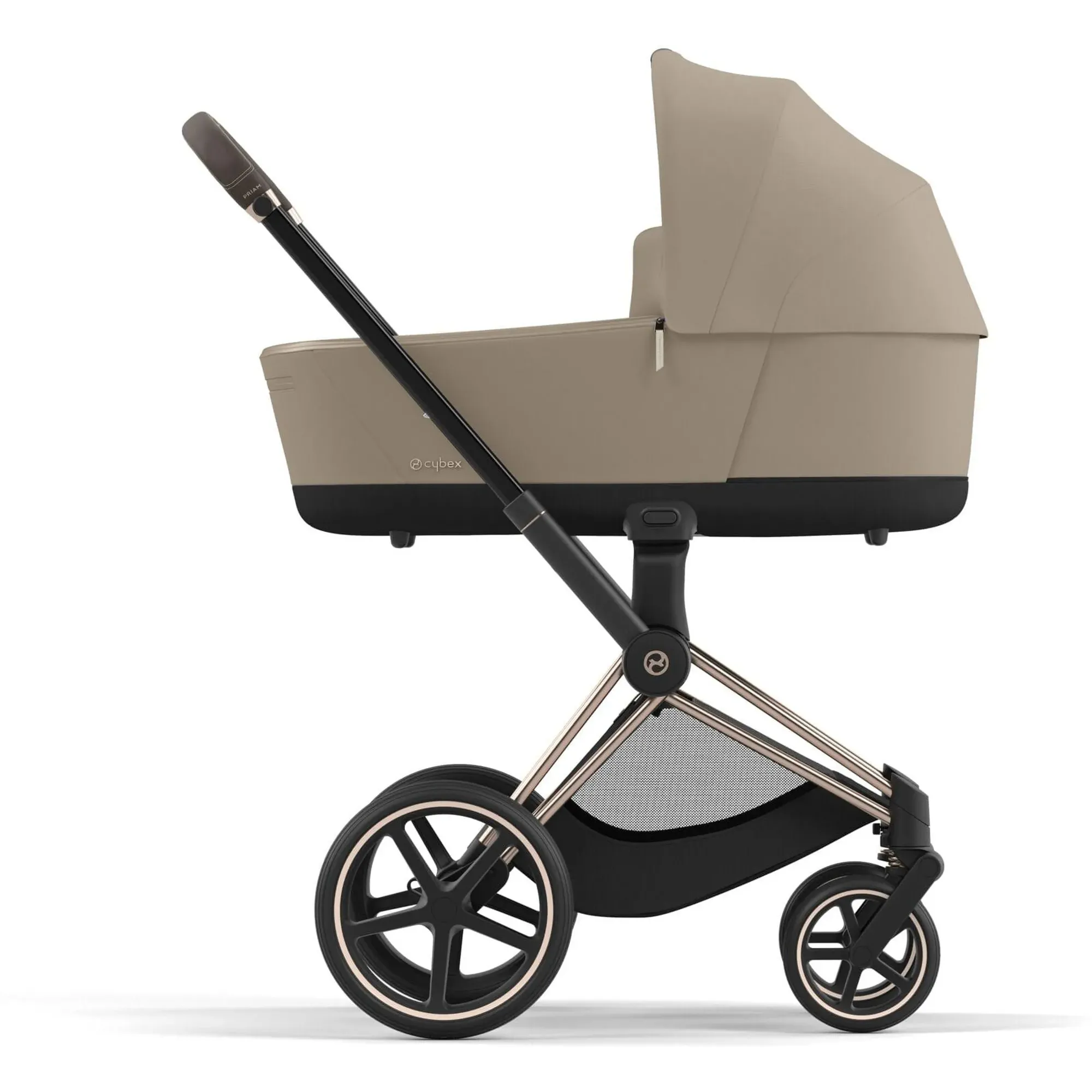 Коляска 2в1 Cybex Priam 4.0 Cozy Beige на шасі Rosegold