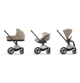 Коляска 2в1 Cybex Priam 4.0 Cozy Beige на шасі Rosegold