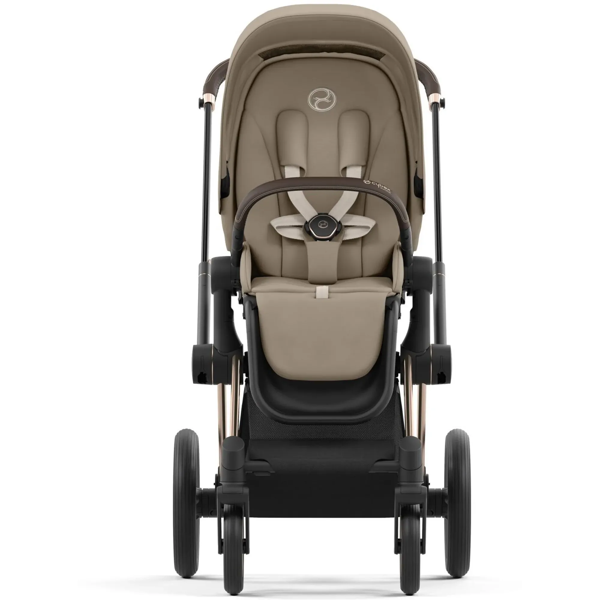 Коляска 2в1 Cybex Priam 4.0 Cozy Beige на шасі Rosegold