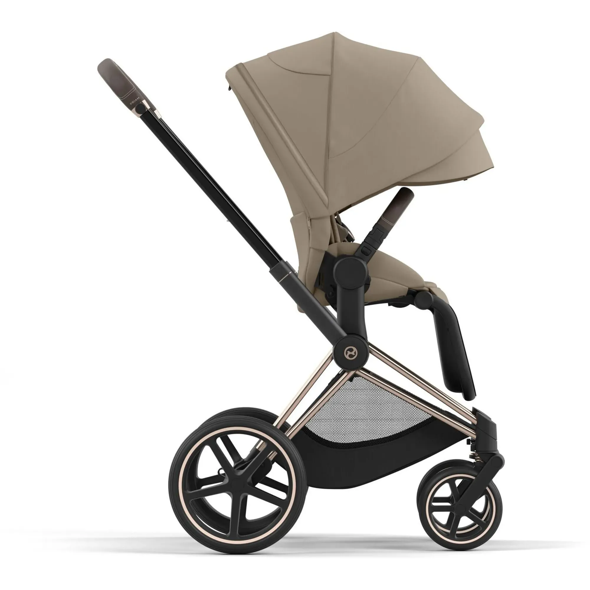 Коляска 2в1 Cybex Priam 4.0 Cozy Beige на шасі Rosegold