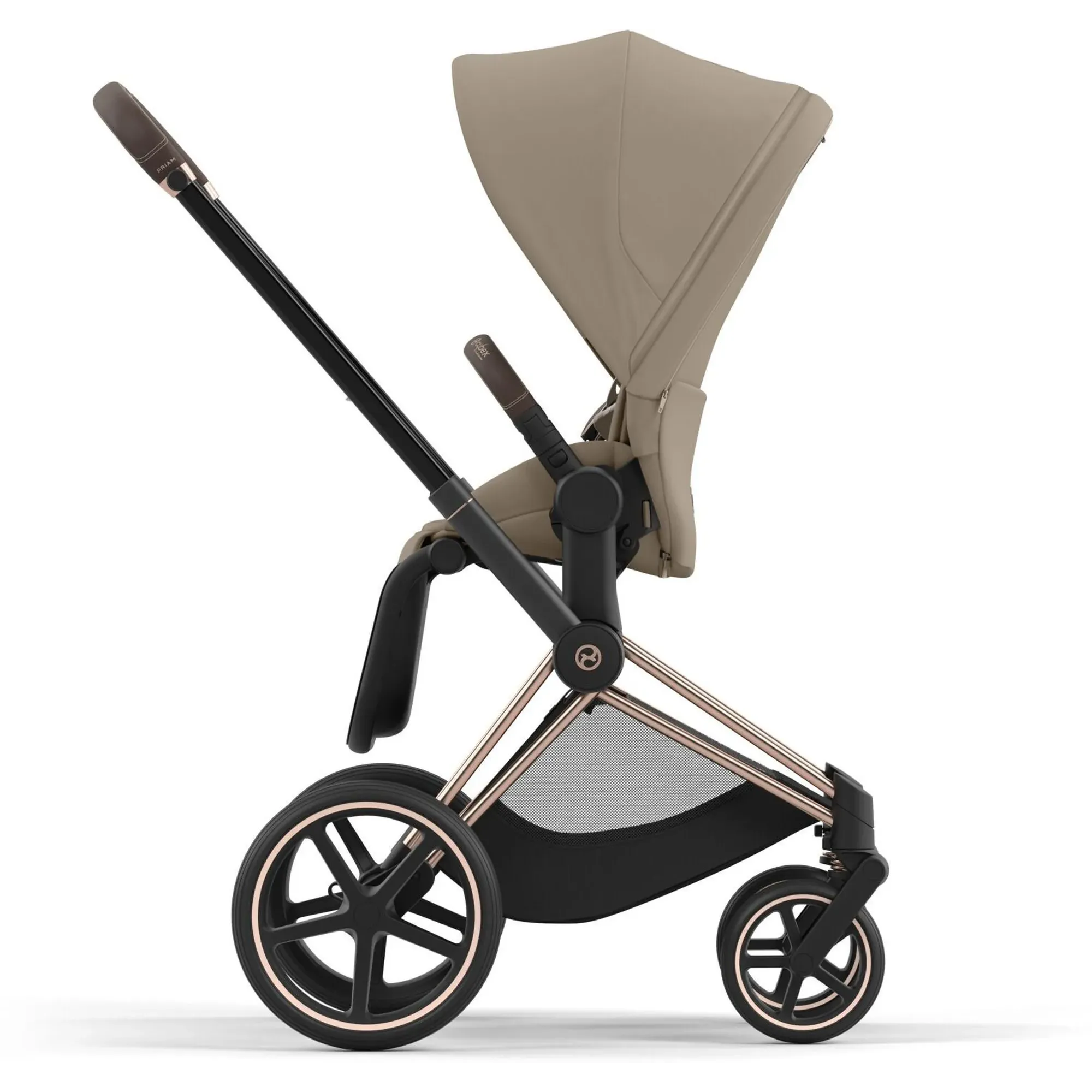 Коляска 2в1 Cybex Priam 4.0 Cozy Beige на шасі Rosegold