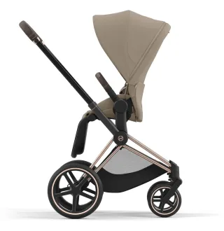 Коляска 2в1 Cybex Priam 4.0 Cozy Beige на шасі Rosegold