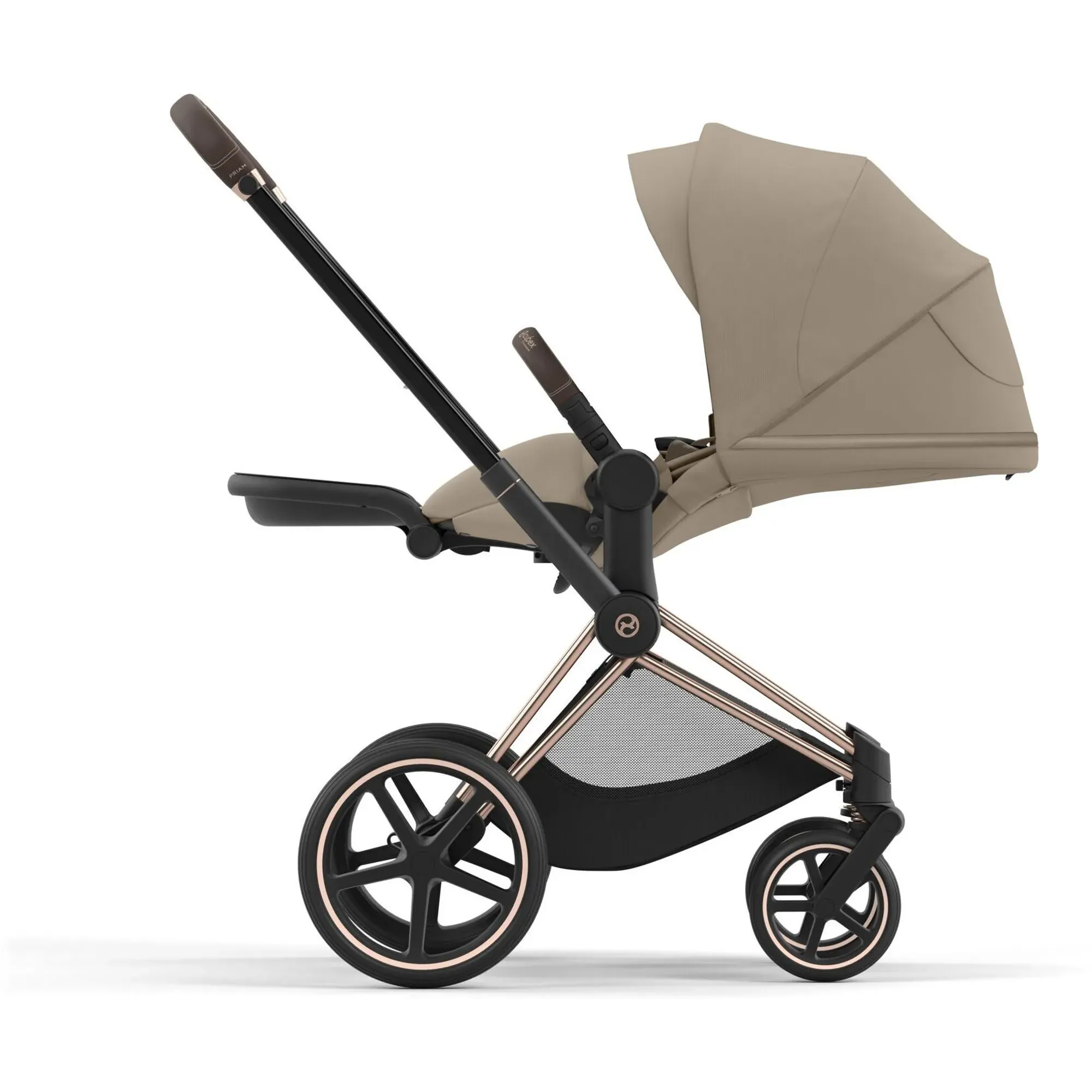 Коляска 2в1 Cybex Priam 4.0 Cozy Beige на шасі Rosegold