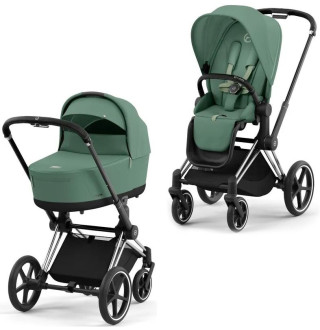 Коляска 2в1 Cybex Priam 4.0 Leaf Green на шасі Chrome Black