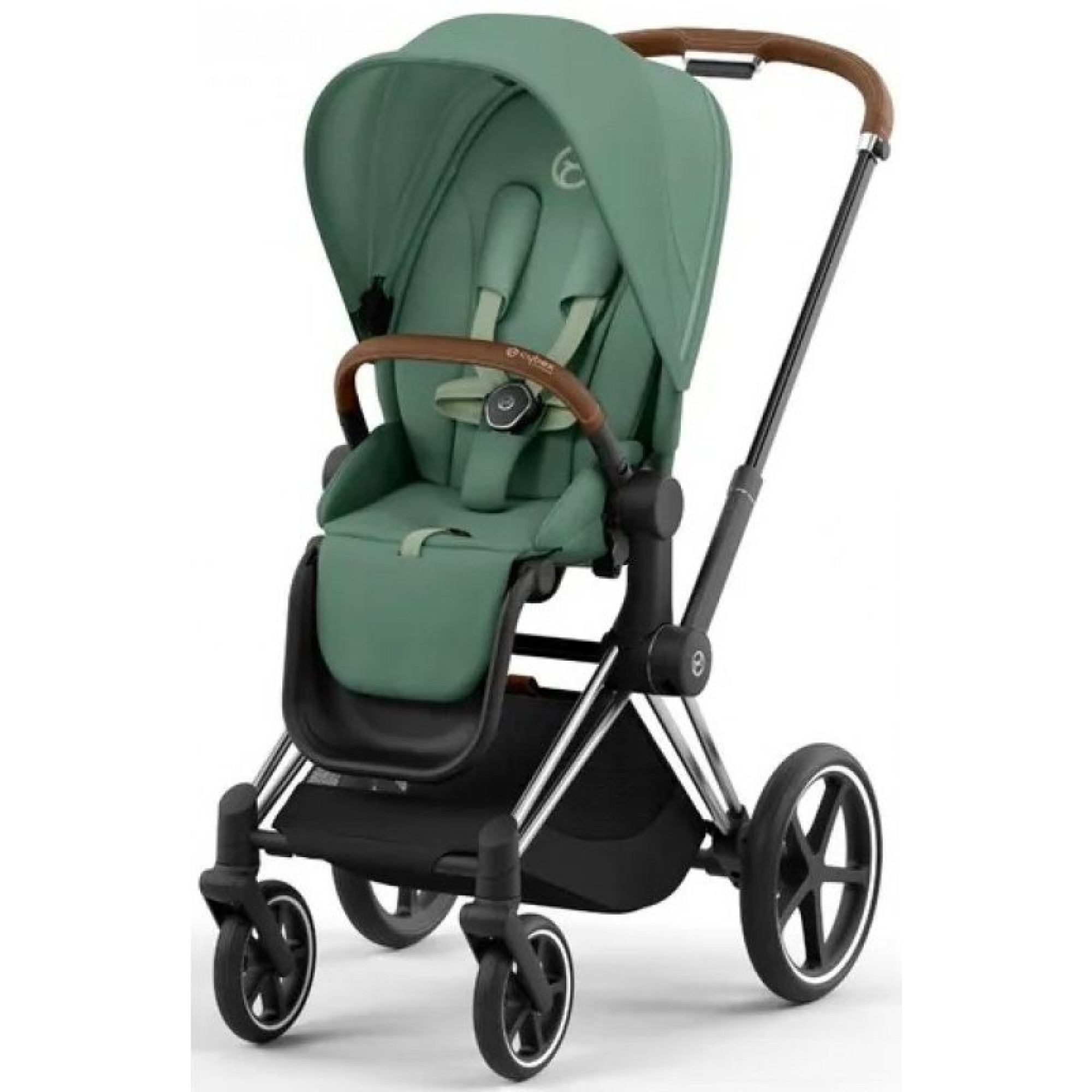 Коляска 2в1 Cybex Priam 4.0 Leaf Green на шасі Chrome Brown