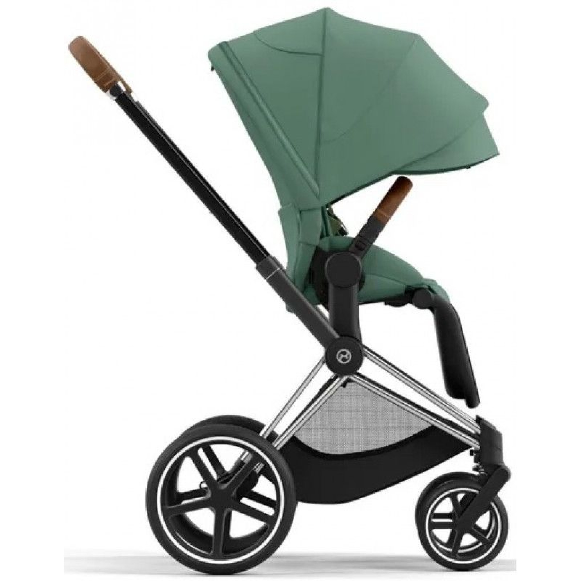 Коляска 2в1 Cybex Priam 4.0 Leaf Green на шасі Chrome Brown