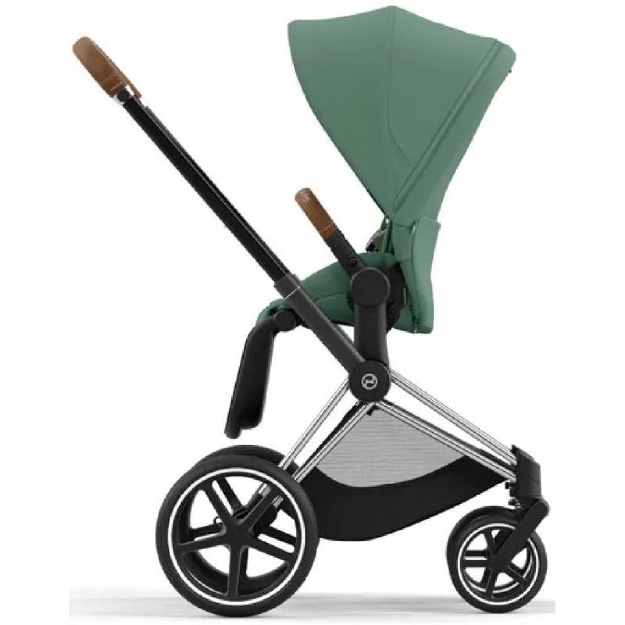 Коляска 2в1 Cybex Priam 4.0 Leaf Green на шасі Chrome Brown