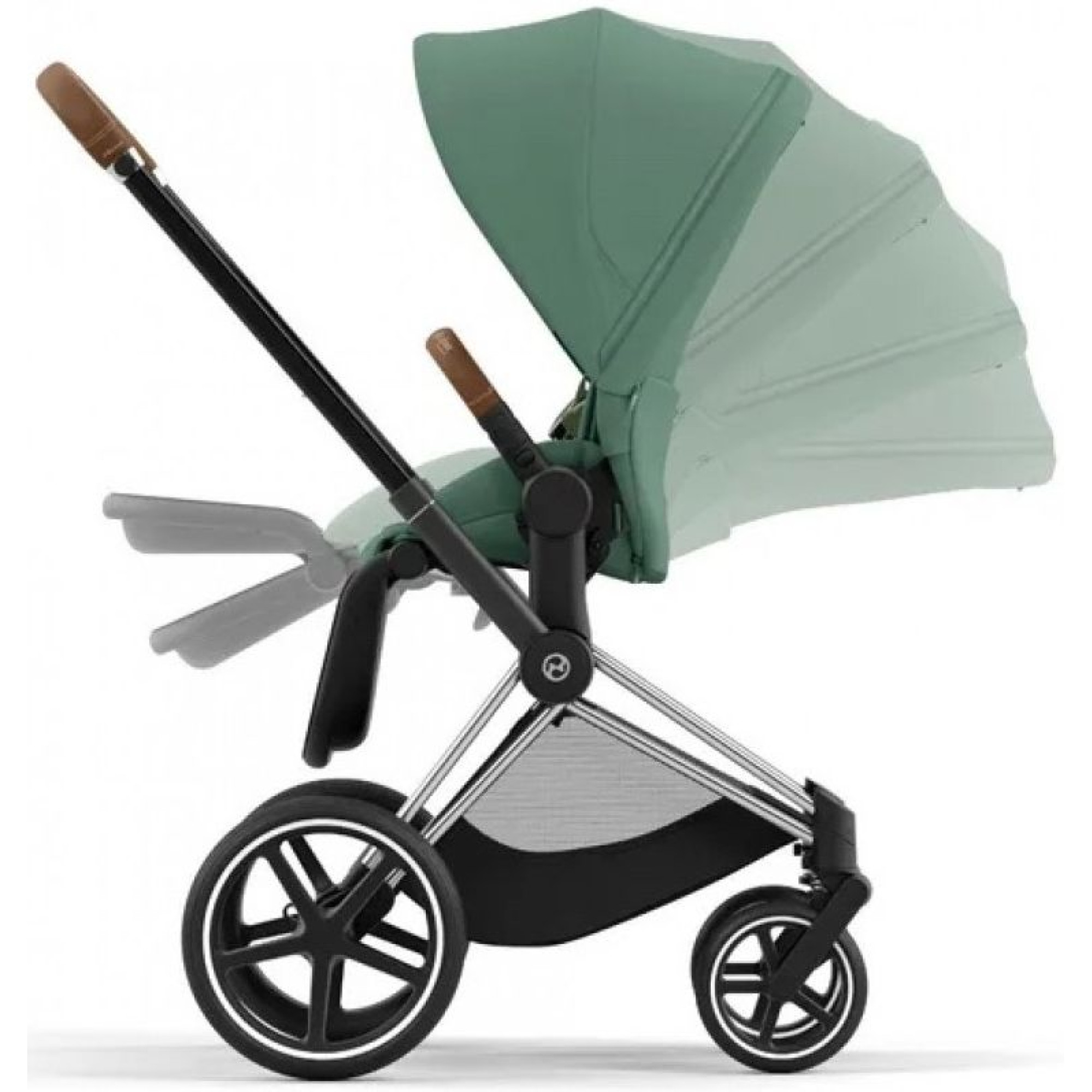 Коляска 2в1 Cybex Priam 4.0 Leaf Green на шасі Chrome Brown