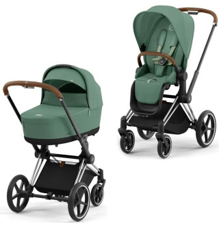 Коляска 2в1 Cybex Priam 4.0 Leaf Green на шасі Chrome Brown
