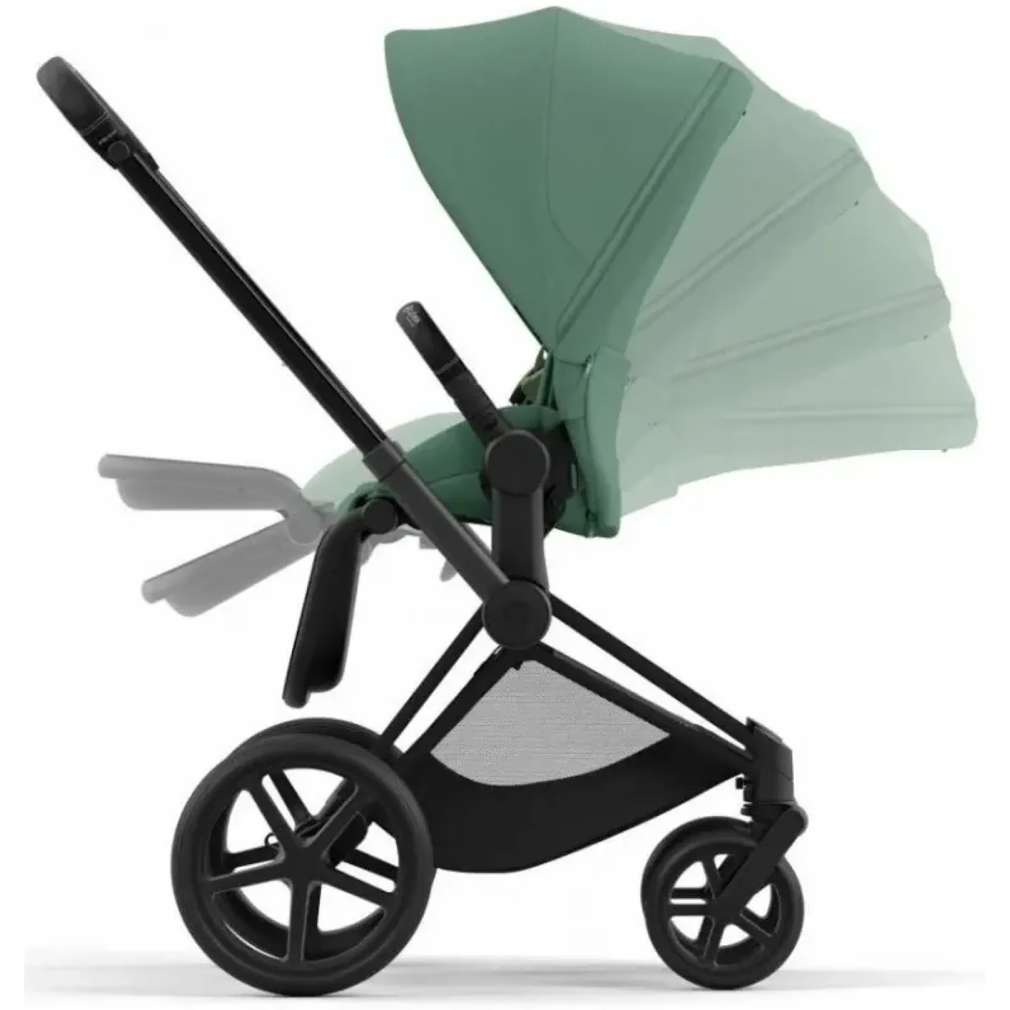 Коляска 2в1 Cybex Priam 4.0 Leaf Green на шасі Matt Black