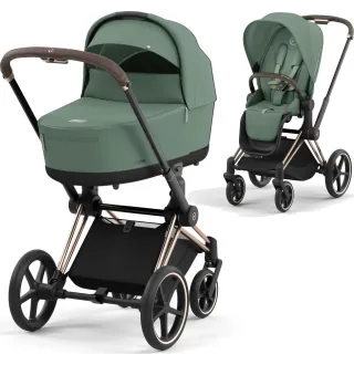 Коляска 2в1 Cybex Priam 4.0 Leaf Green на шасі Rosegold