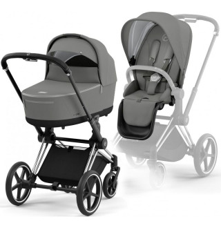 Коляска 2в1 Cybex Priam 4.0 Mirage Grey на шасі Chrome Black