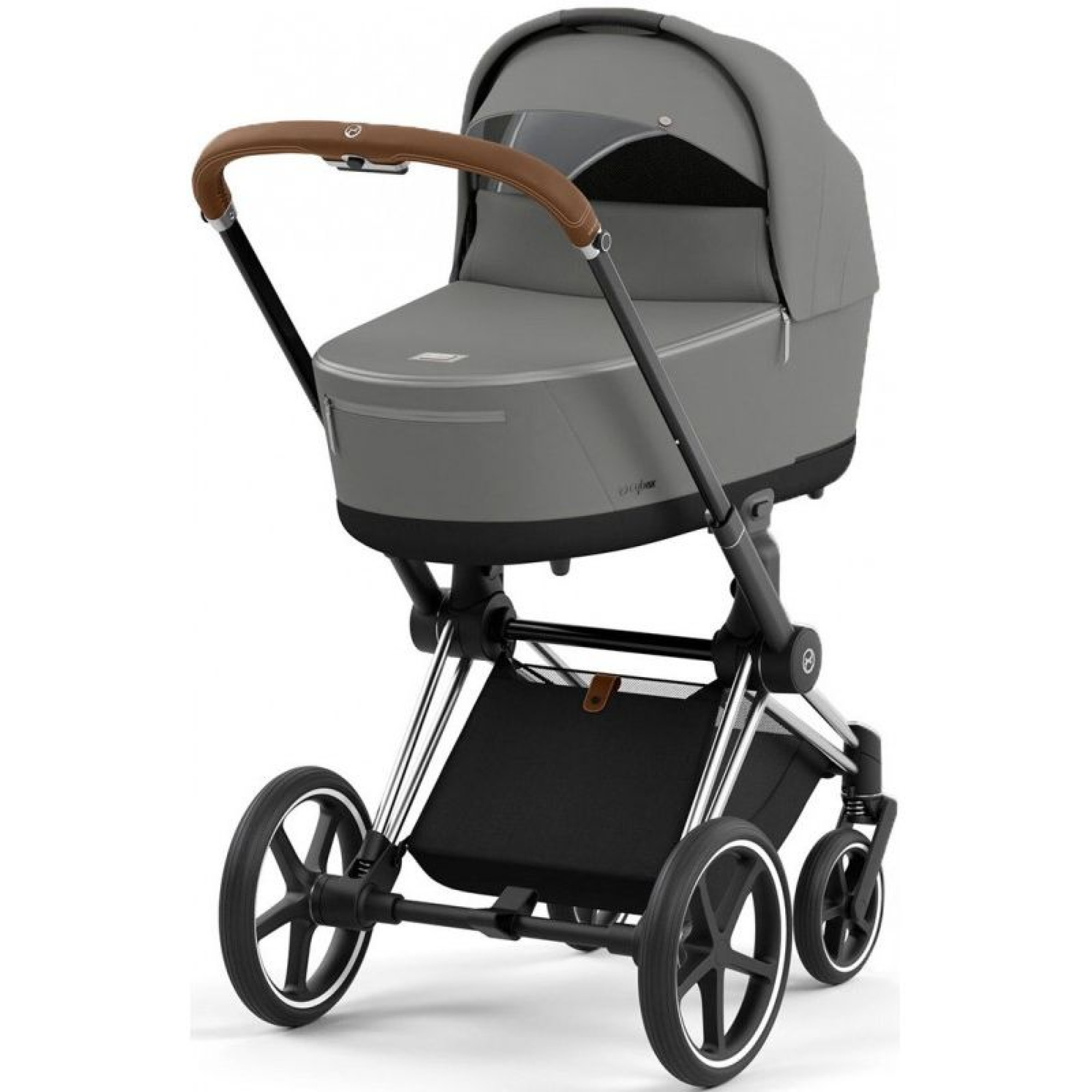 Коляска 2в1 Cybex Priam 4.0 Mirage Grey на шасі Chrome Brown
