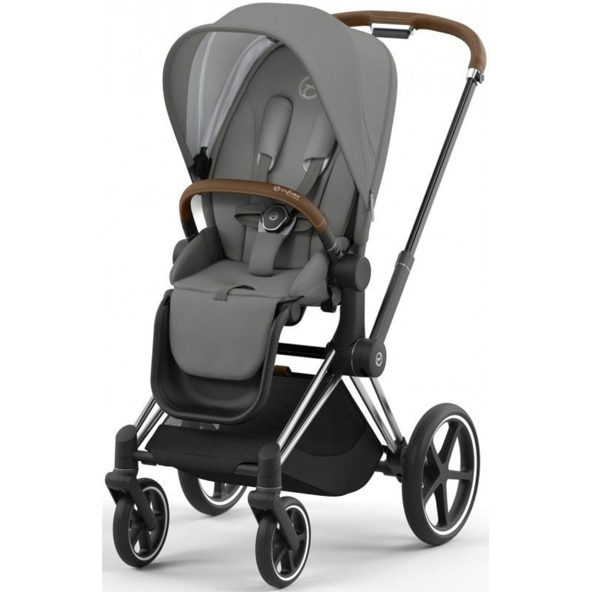 Коляска 2в1 Cybex Priam 4.0 Mirage Grey на шасі Chrome Brown