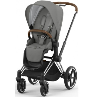 Коляска 2в1 Cybex Priam 4.0 Mirage Grey на шасі Chrome Brown