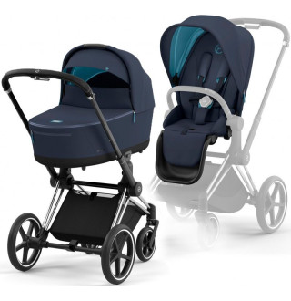 Коляска 2в1 Cybex Priam 4.0 Nautical Blue на шасі Chrome Black