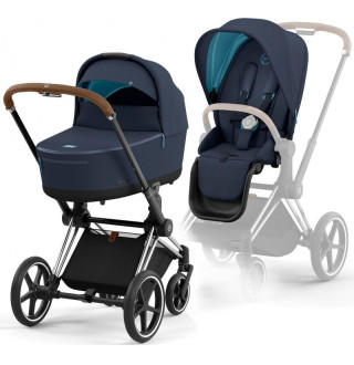 Коляска 2в1 Cybex Priam 4.0 Nautical Blue на шасі Chrome Brown