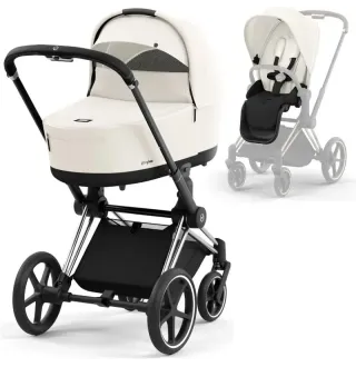 Коляска 2в1 Cybex Priam 4.0 Off White на шасі Chrome Black