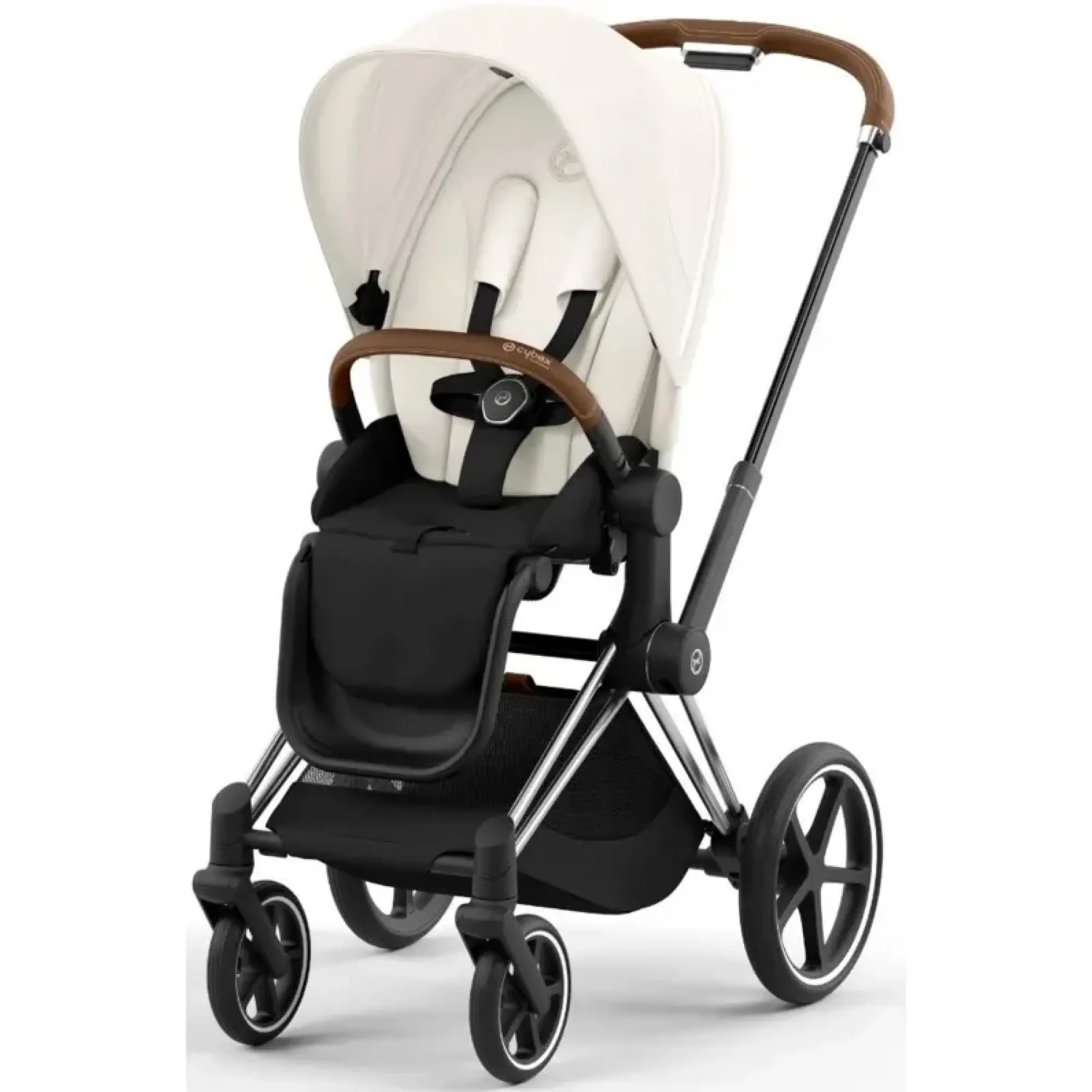 Коляска 2в1 Cybex Priam 4.0 Off White на шасі Chrome Brown