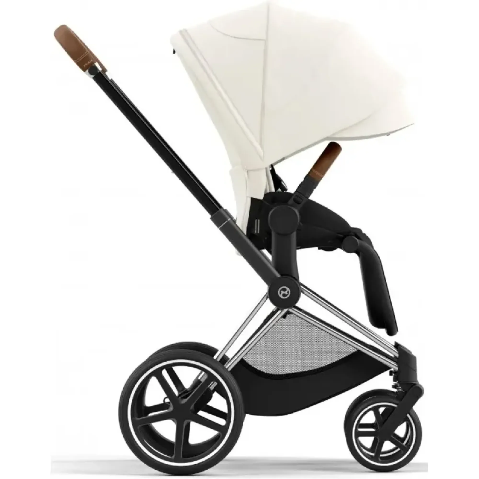 Коляска 2в1 Cybex Priam 4.0 Off White на шасі Chrome Brown