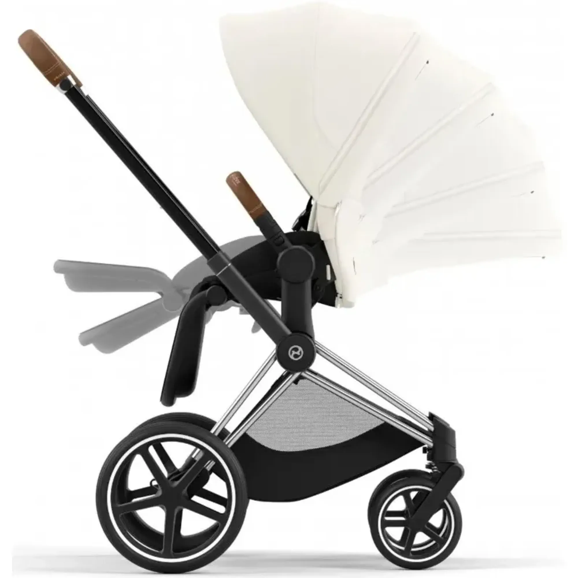 Коляска 2в1 Cybex Priam 4.0 Off White на шасі Chrome Brown