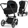 Коляска 2в1 Cybex Priam 4.0 Sepia Black на шасі Chrome Black