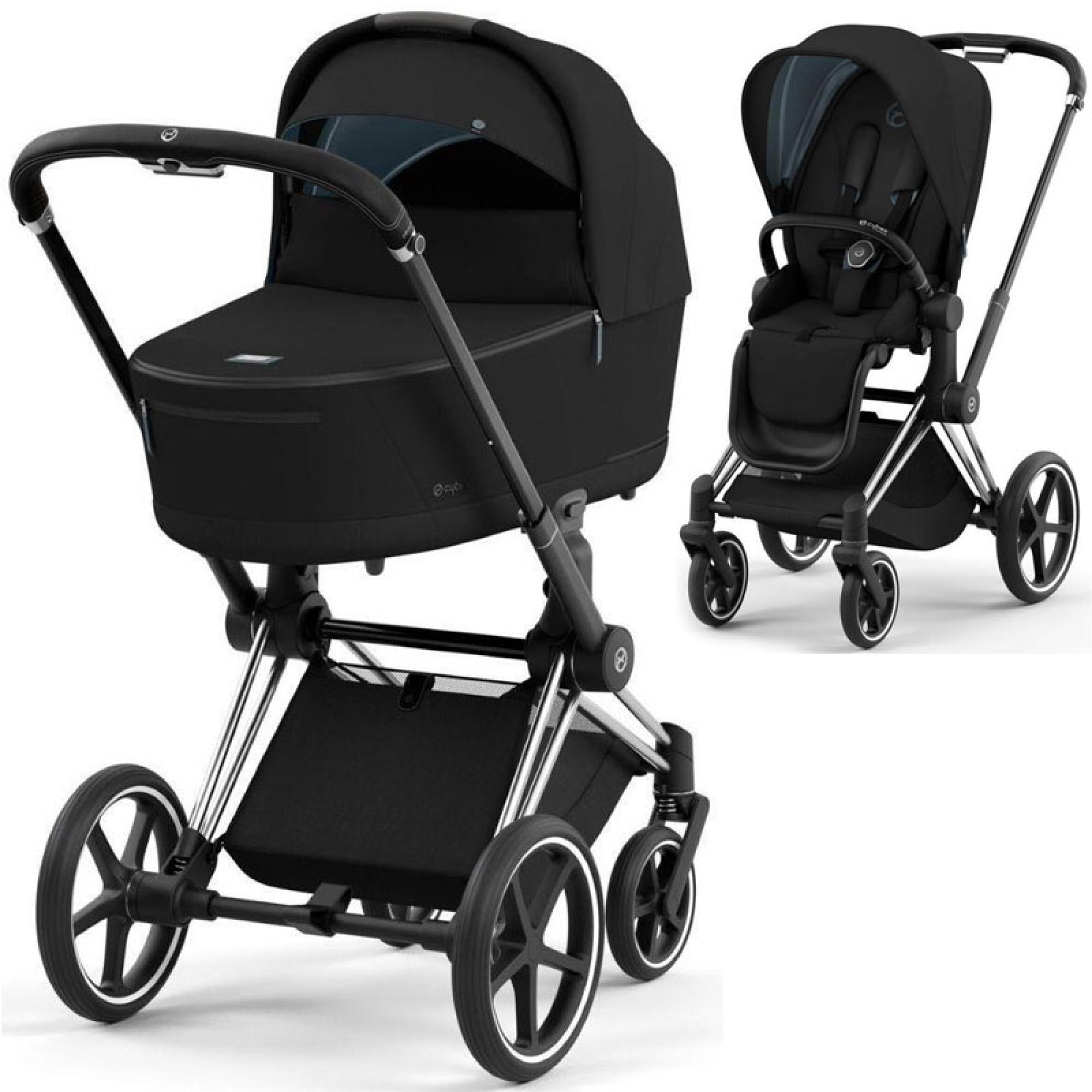 Коляска 2в1 Cybex Priam 4.0 Sepia Black на шасі Chrome Black