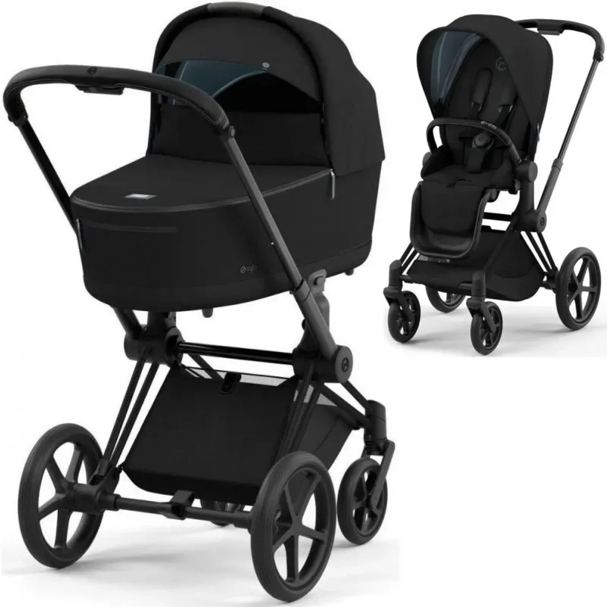 Коляска 2в1 Cybex Priam 4.0 Sepia Black на шасі Matt Black