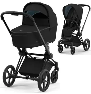 Коляска 2в1 Cybex Priam 4.0 Sepia Black на шасі Matt Black