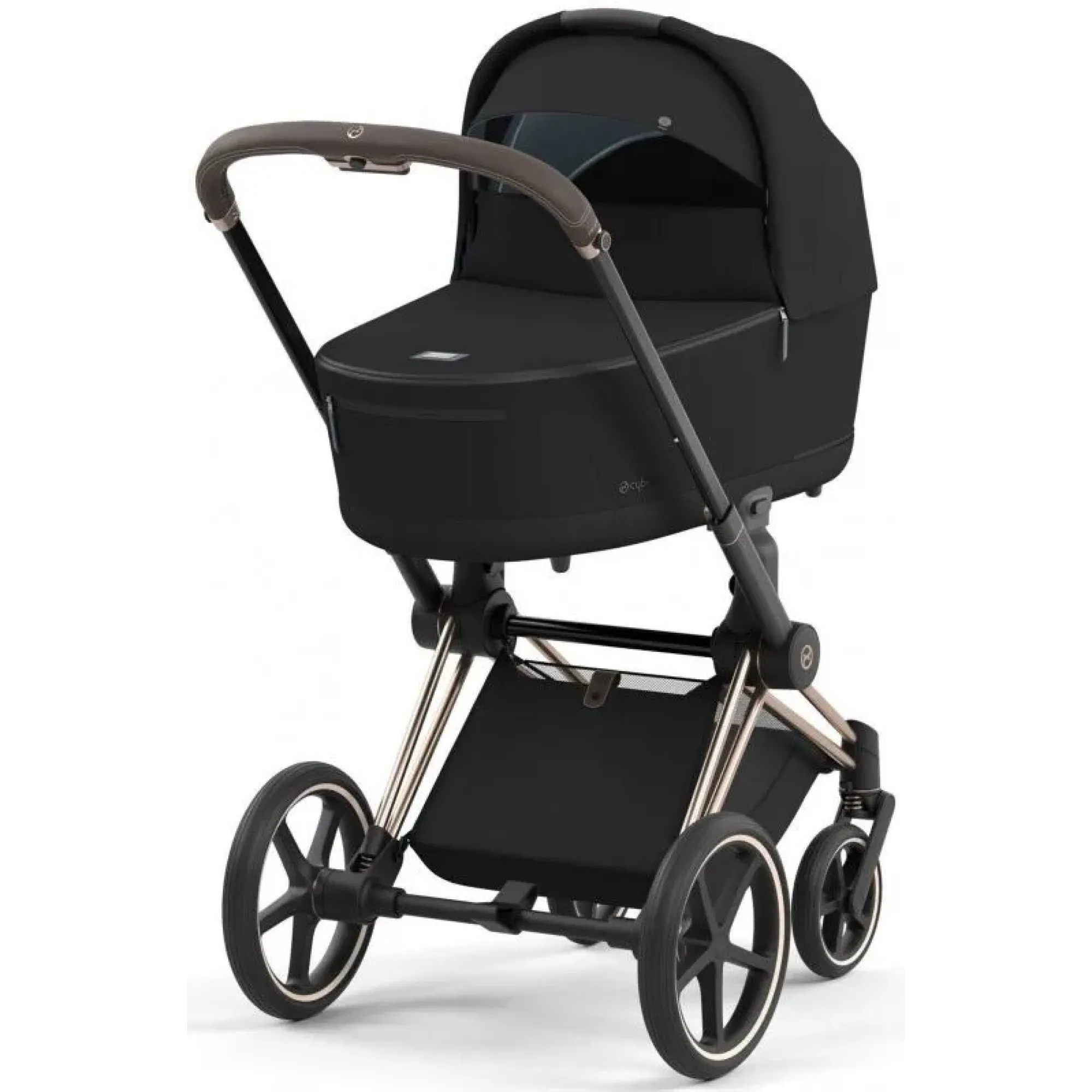 Коляска 2в1 Cybex Priam 4.0 Sepia Black на шасі Rosegold