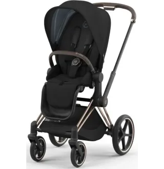 Коляска 2в1 Cybex Priam 4.0 Sepia Black на шасі Rosegold