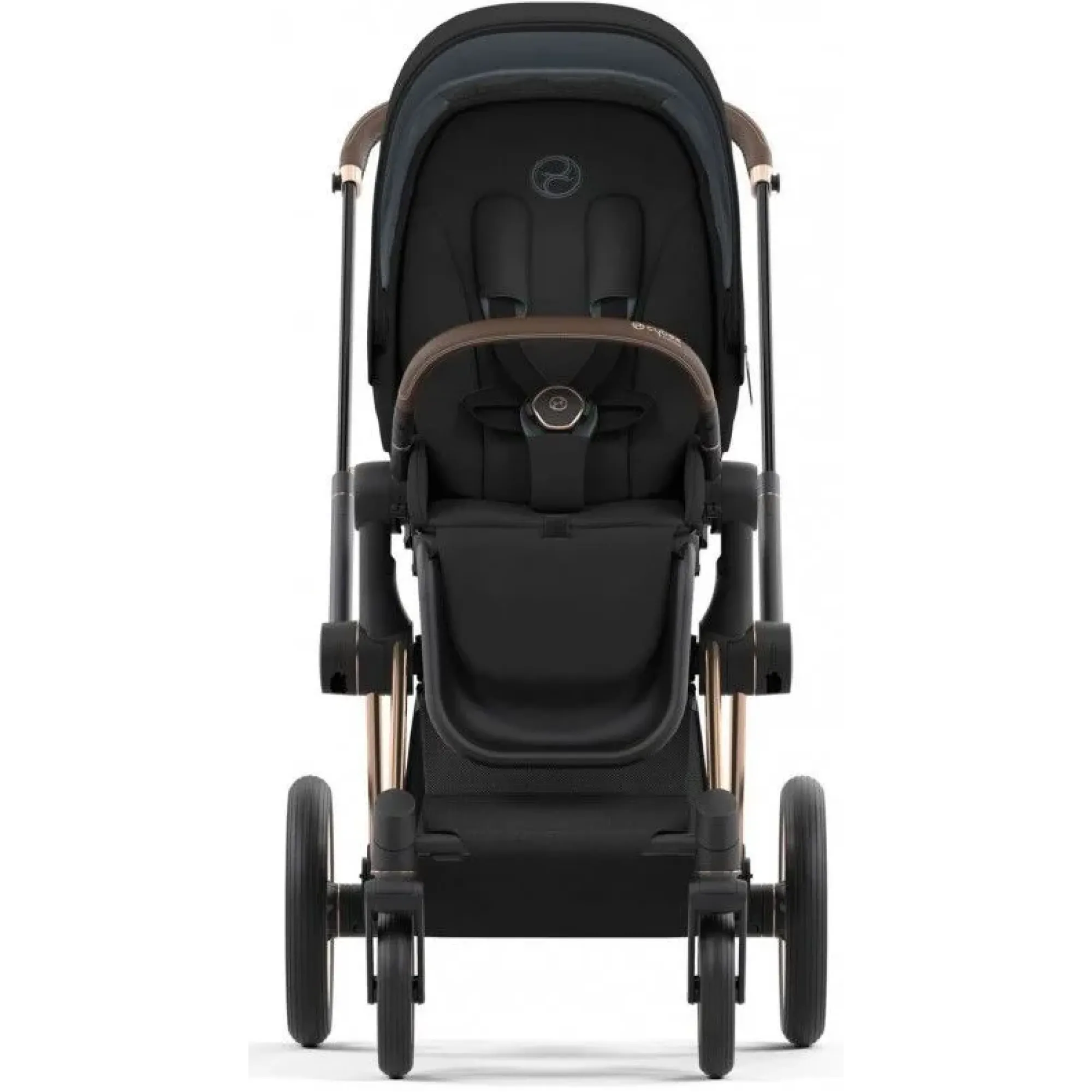Коляска 2в1 Cybex Priam 4.0 Sepia Black на шасі Rosegold