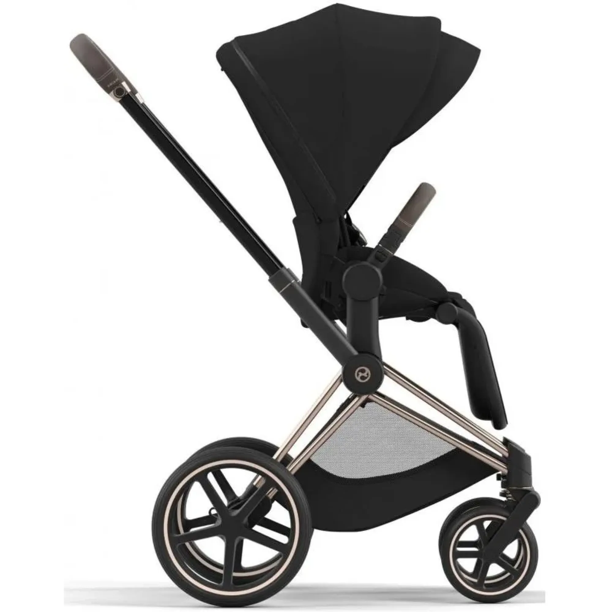 Коляска 2в1 Cybex Priam 4.0 Sepia Black на шасі Rosegold
