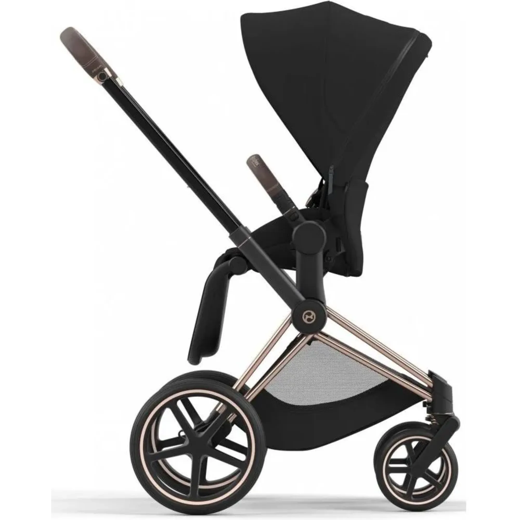 Коляска 2в1 Cybex Priam 4.0 Sepia Black на шасі Rosegold