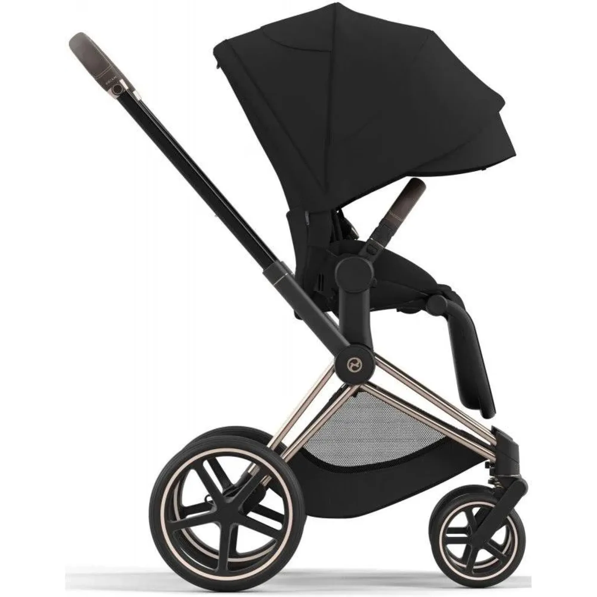 Коляска 2в1 Cybex Priam 4.0 Sepia Black на шасі Rosegold
