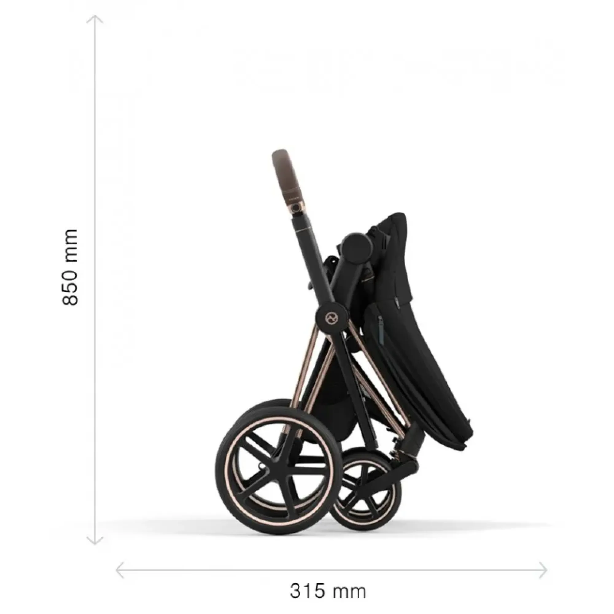 Коляска 2в1 Cybex Priam 4.0 Sepia Black на шасі Rosegold