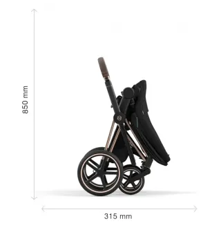 Коляска 2в1 Cybex Priam 4.0 Sepia Black на шасі Rosegold
