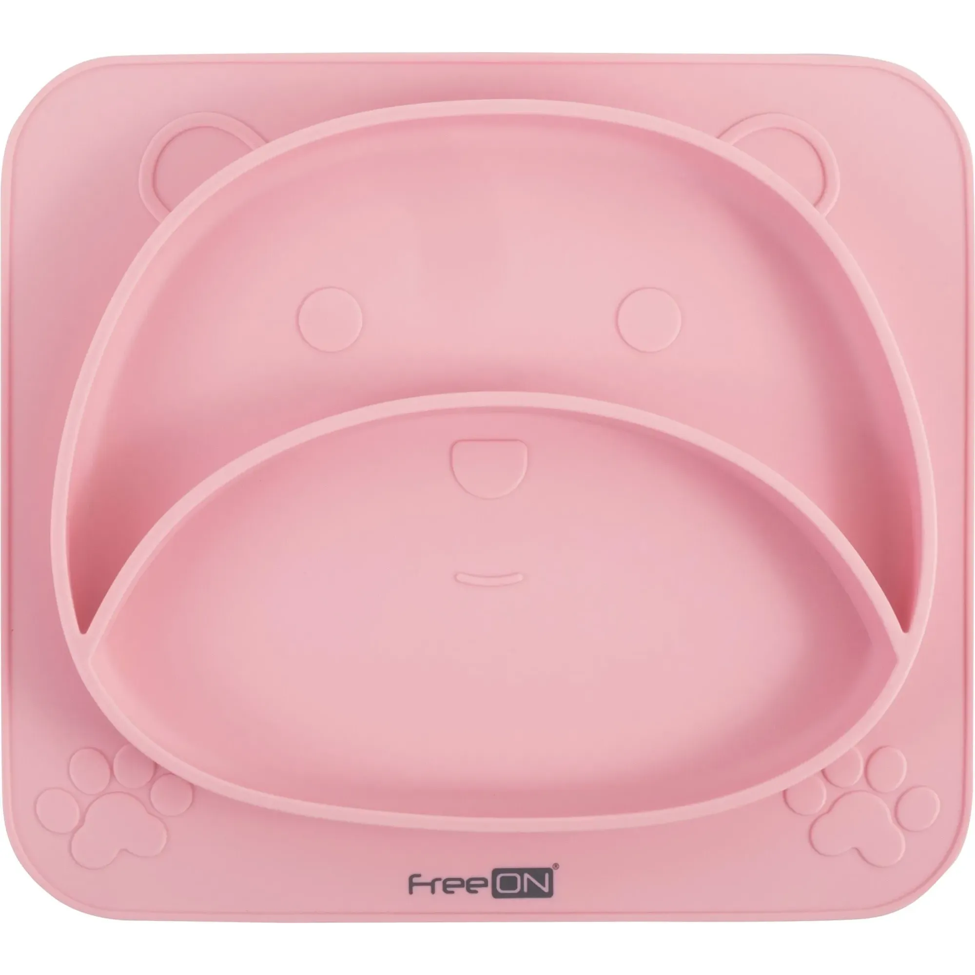 Силіконова тарілка дитяча FreeON Bear Pink