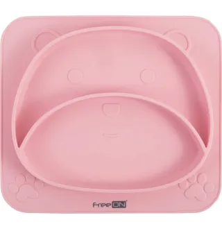 Силіконова тарілка дитяча FreeON Bear Pink