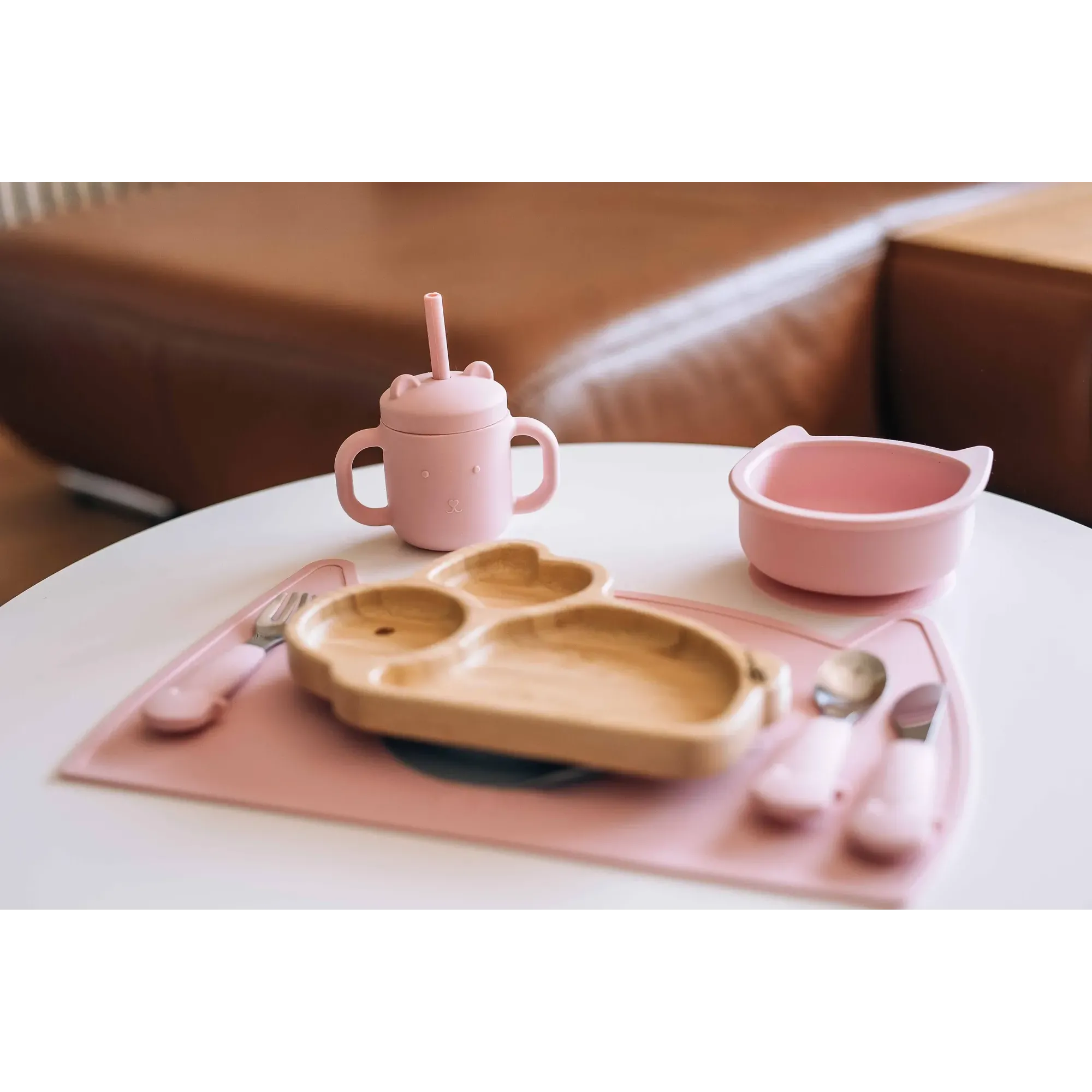 Силіконовий килимок для годування дитини FreeOn Kitty Pink