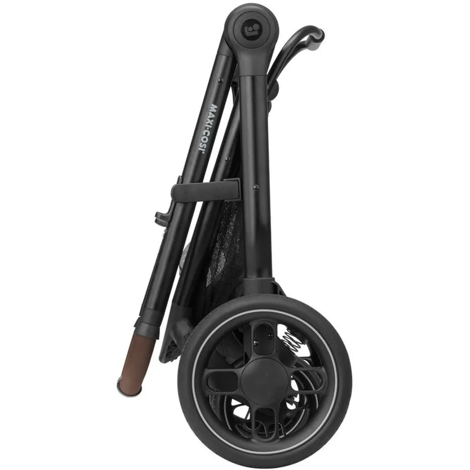 Коляска 3в1 Maxi-Cosi Zelia S Trio Dark Grey (Black Frame/Brown Leather + CabrioFix S i-Size + сумка)
