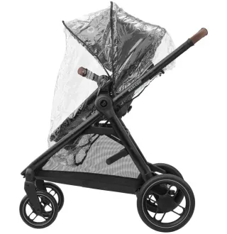 Коляска 3в1 Maxi-Cosi Zelia S Trio Dark Grey (Black Frame/Brown Leather + CabrioFix S i-Size + сумка)