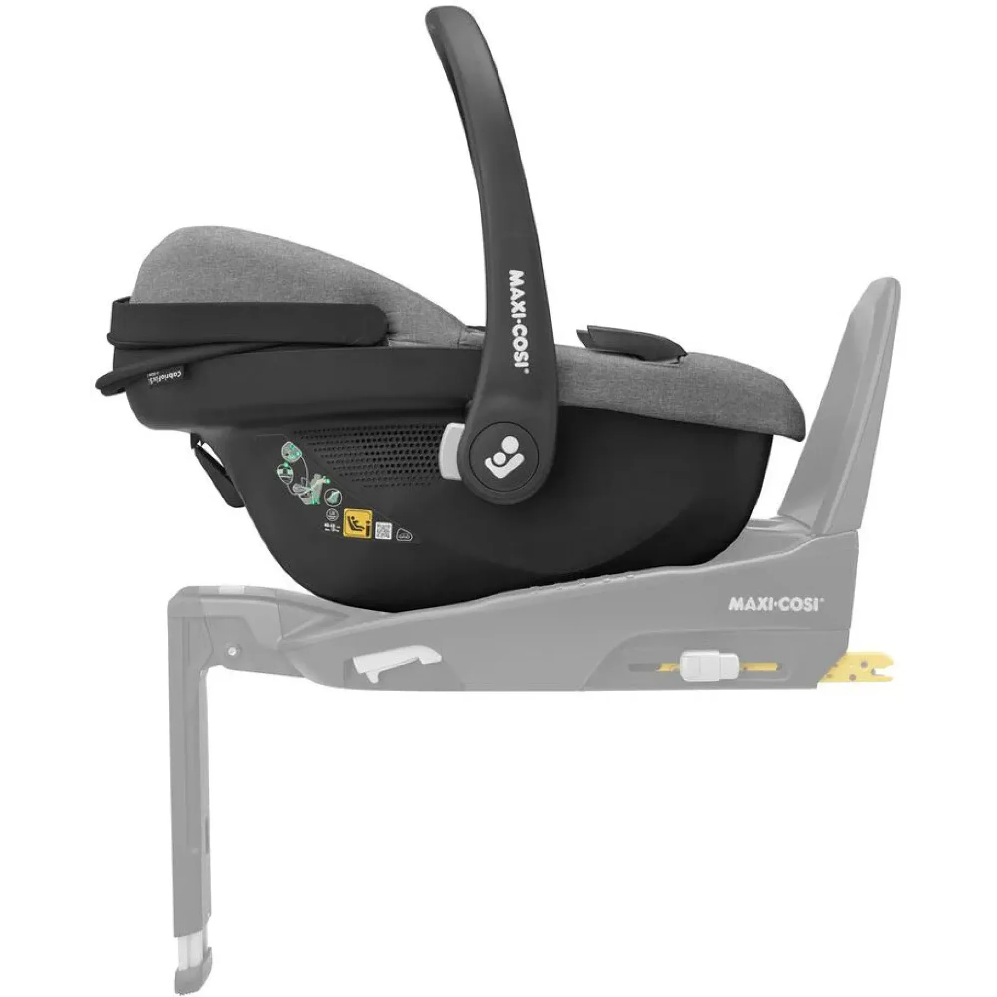 Коляска 3в1 Maxi-Cosi Zelia S Trio Grey (Black Frame/Brown Leather + CabrioFix S i-Size + сумка)