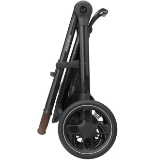 Коляска 3в1 Maxi-Cosi Zelia S Trio Grey (Black Frame/Brown Leather + CabrioFix S i-Size + сумка)